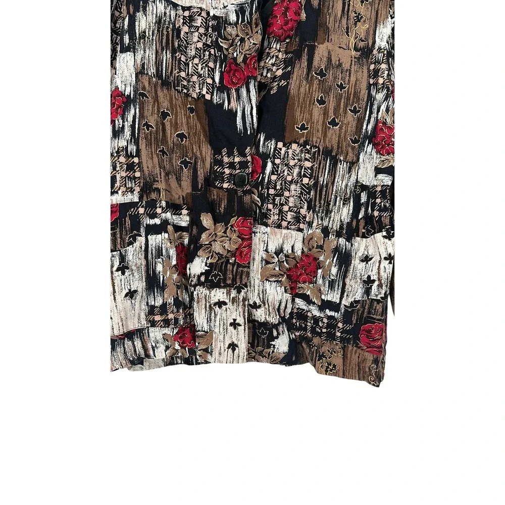 Kensington Square Petite Floral‎ Abstract Blazer Jacket - Womens Career